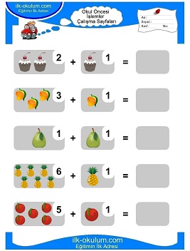 Çocuklar İçin toplam işlemi yaprak testleri 